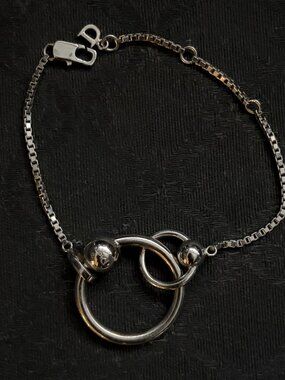 Vintage RARE Dior Hardcore Silver O Ring Piercing Bracelet